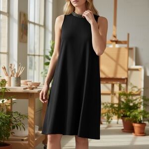 ❤️ Tommy Hilfiger Bead Encrusted Halter Neck Black Dress